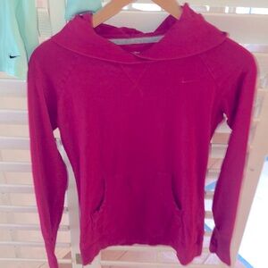 Nike Fuchsia “The athletic Department “ girls Sz 8-10 long sleeve hoodie top